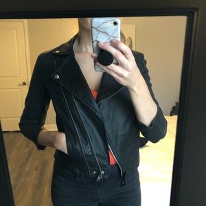 Faux leather moto jacket women’s M